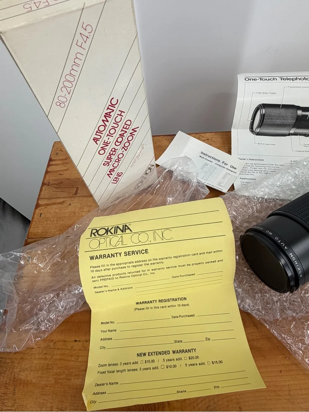 Vintage 70s 80s Rokinon 80-200mm f/4.5 Macro Zoom Lens Canon FD Mount AE-1 NOS